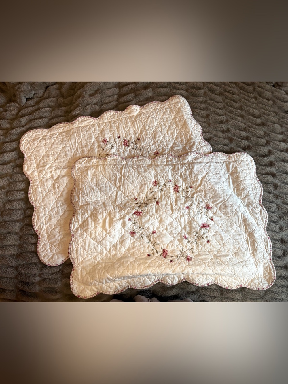 Better Homes & Gardens Embroidered Floral Pillow Shams Set of 2 Cottagecore